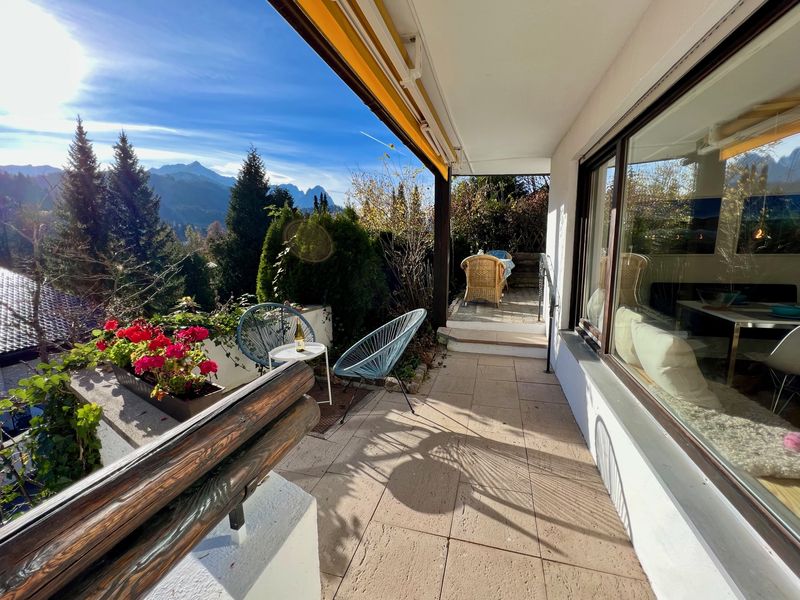 Garmisch-Partenkirchen - Möblierte Wohnung mit fantastischem Bergblick in bevorzugter Lage
